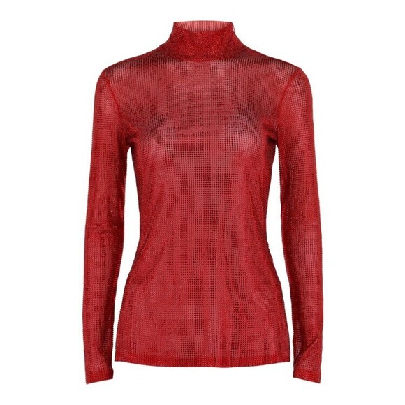 Ferragamo Crystal-Embellished Long Sleeve Top - NWT